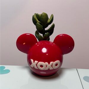 Disney Red XOXO Mickey Ear Ceramic Planter